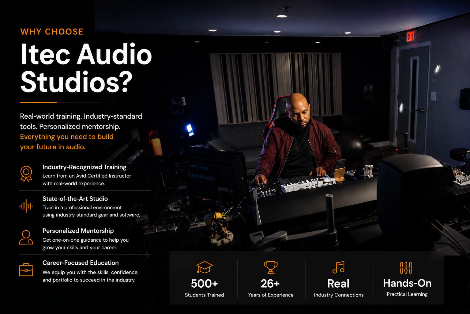 Best School for Music Production and Audio Engineering at Itec Audio Studios