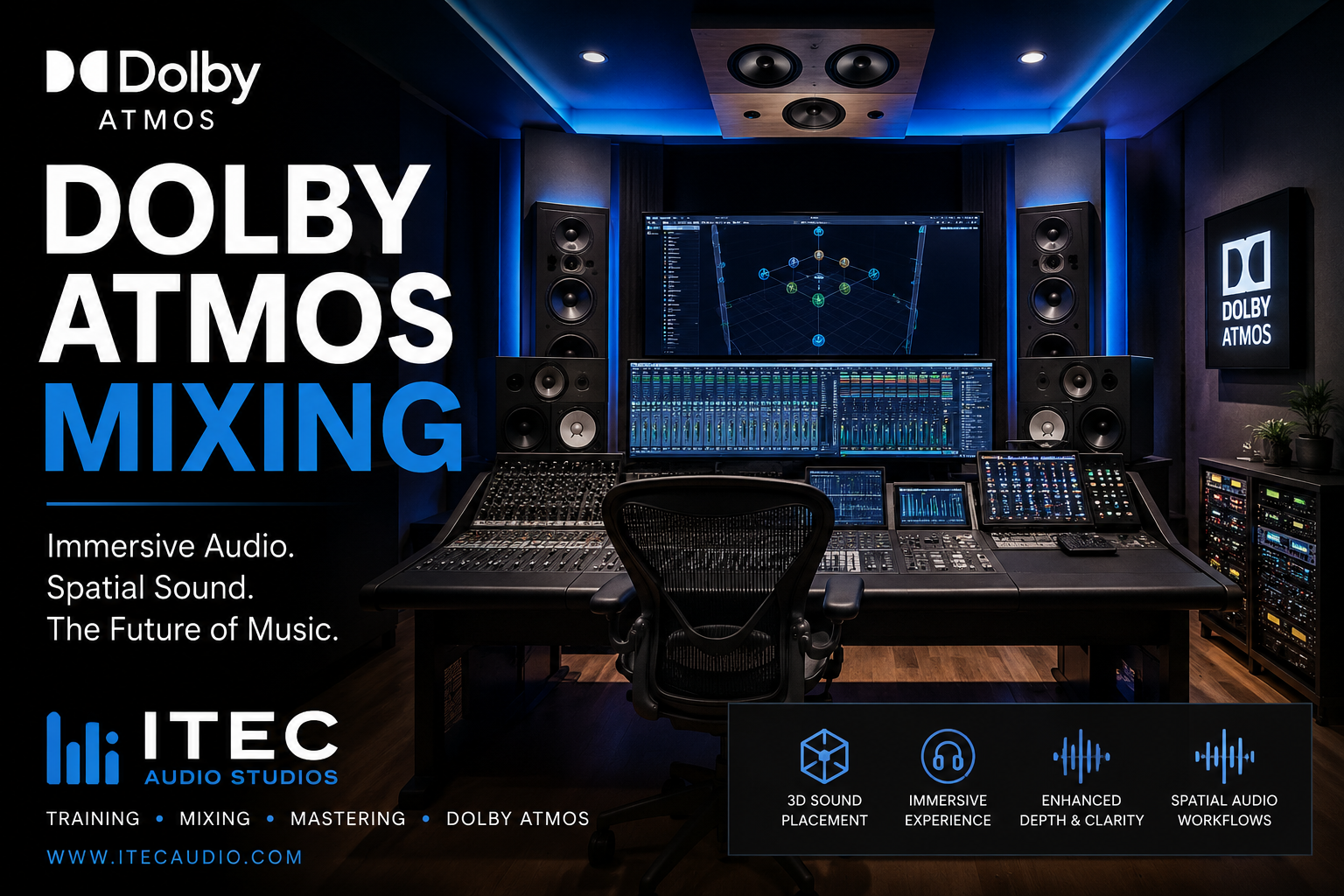 Dolby Atmos Mixing Studio at Itec Audio Studios